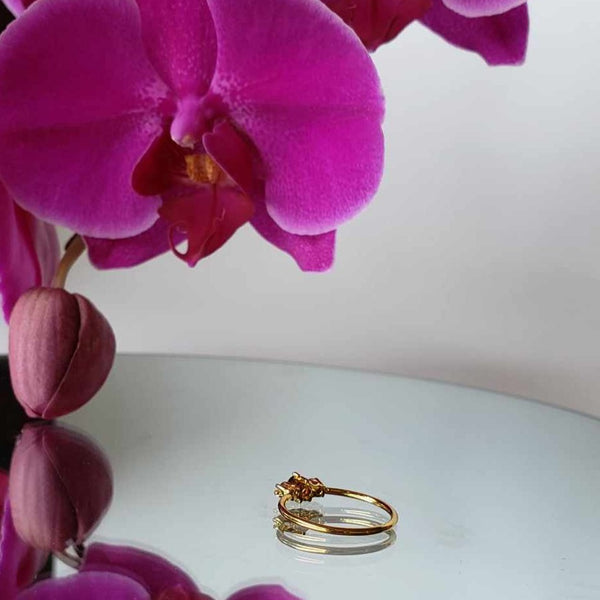 Anillo Diana con Turmalina rosa y citrinos