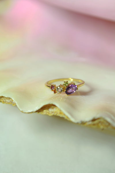 Anillo Confeti con Amatista cubierta en Oro