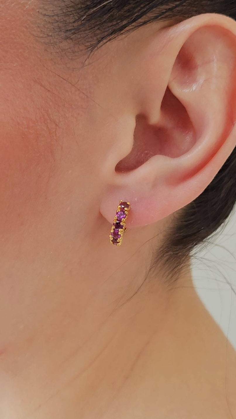 Huggies Hailey y Amatista con cubierta de Oro de 14 K