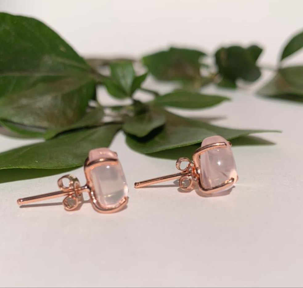 Aretes Cuarzo Rosa