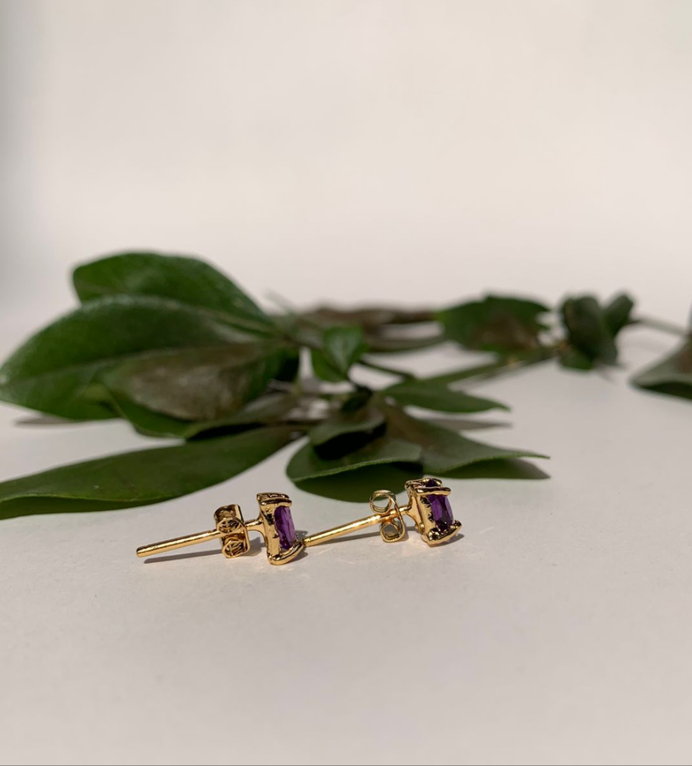 Aretes ovales Amatista