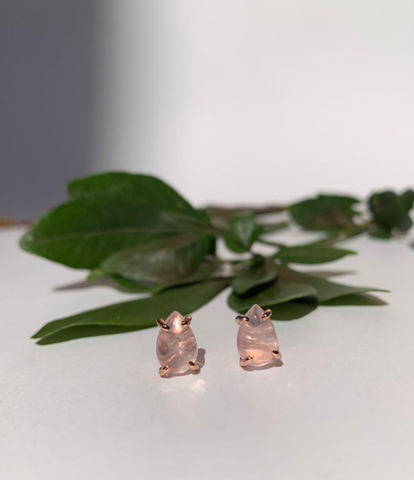 Aretes Cuarzo Rosa