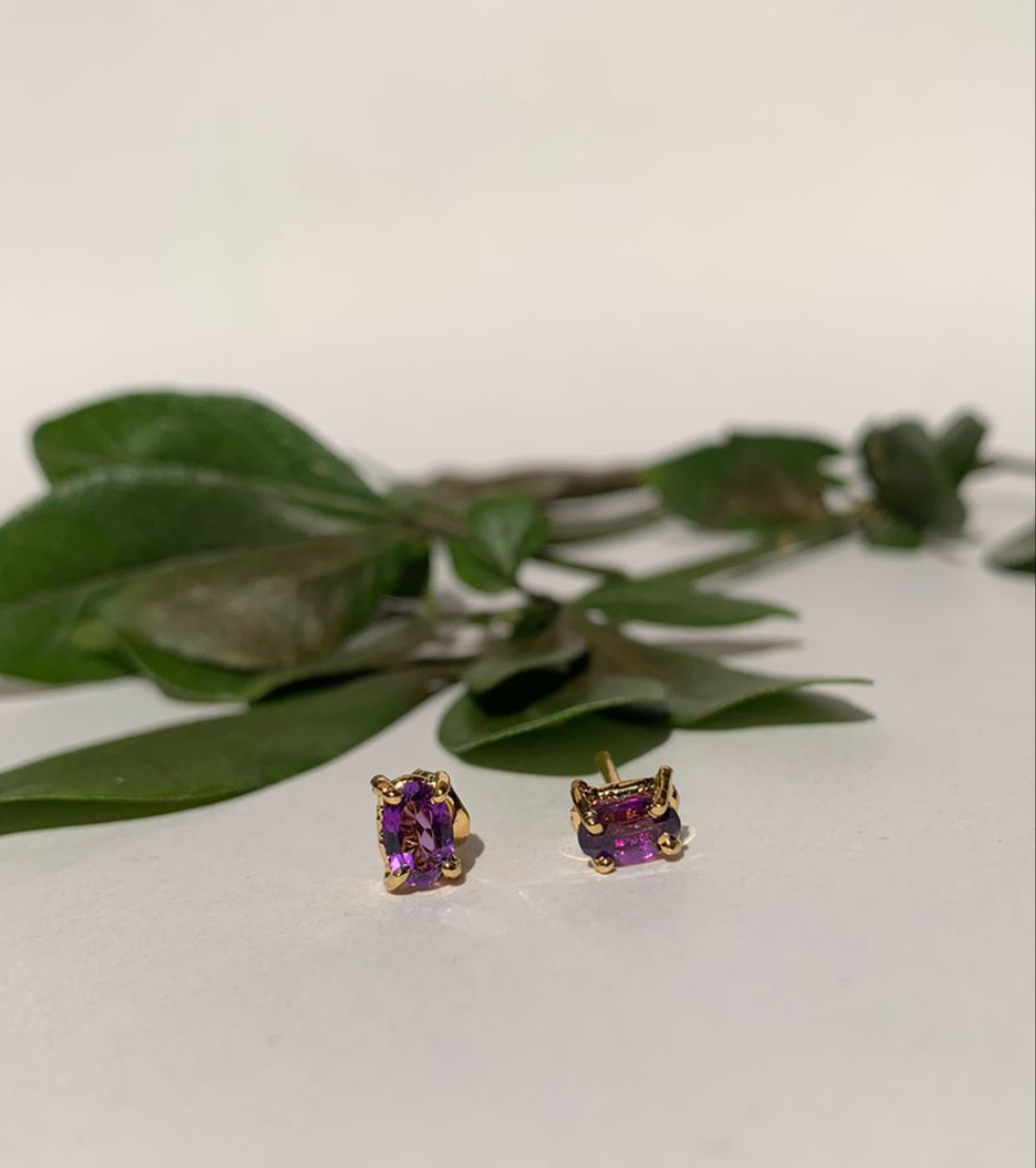 Aretes ovales Amatista