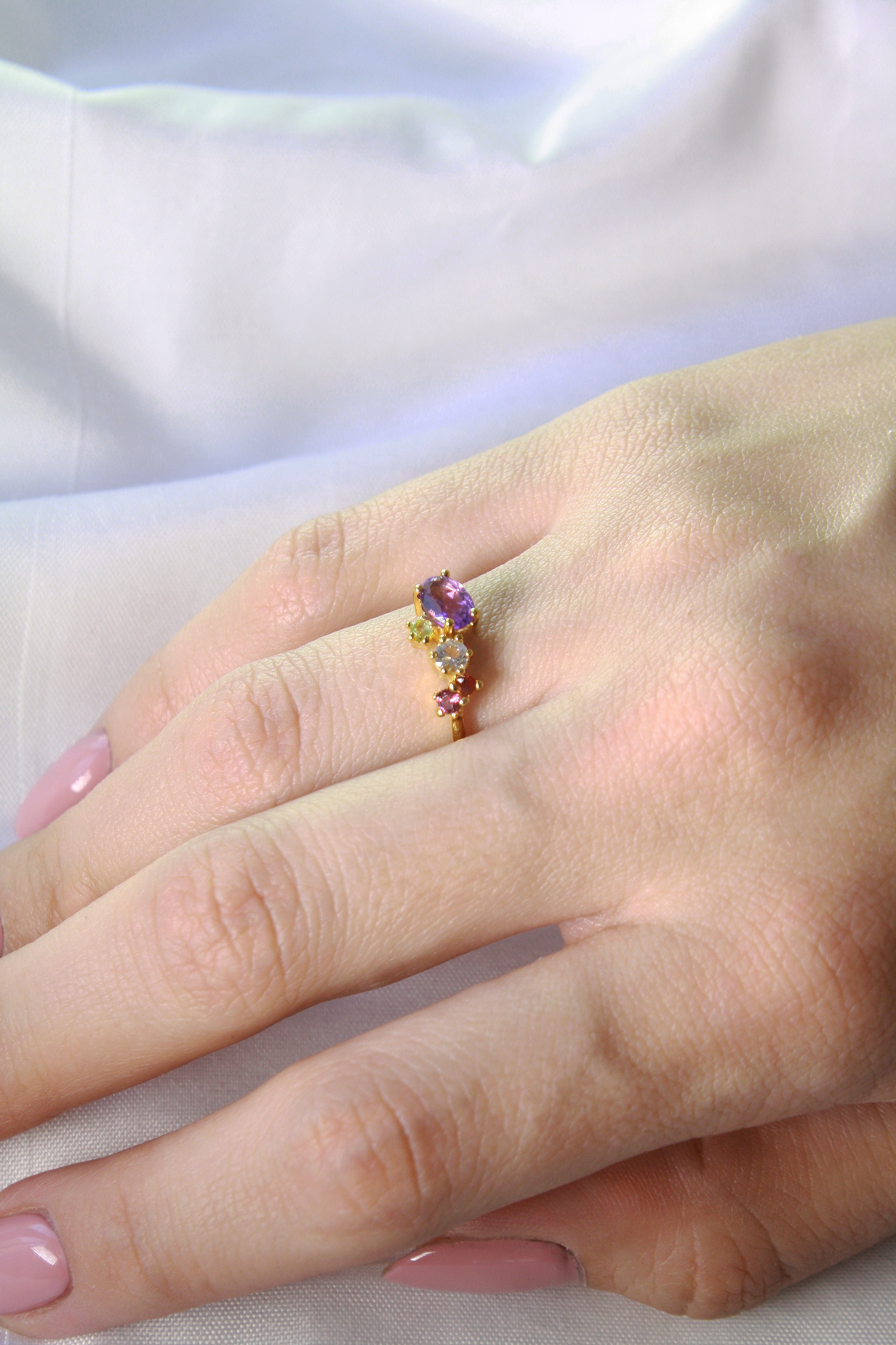 Anillo Confeti con Amatista cubierta en Oro
