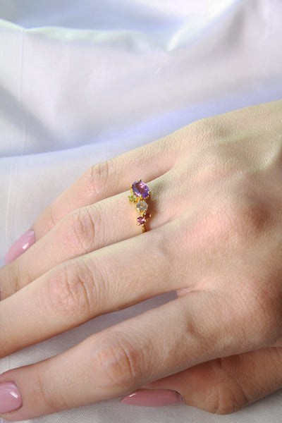 Anillo Confeti con Amatista cubierta en Oro