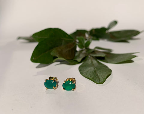 Aretes Agatha Oval con cubierta en Oro.