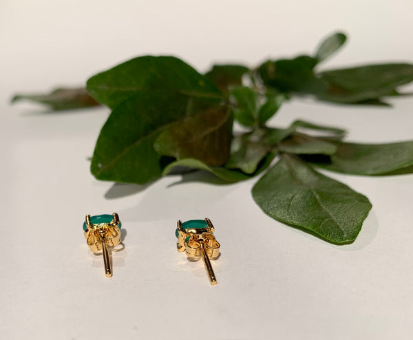 Aretes Agatha Oval con cubierta en Oro.