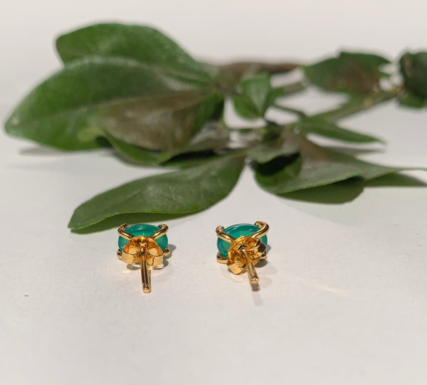 Aretes Cabuchón cubierta en Oro