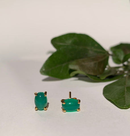 Aretes Cabuchón cubierta en Oro