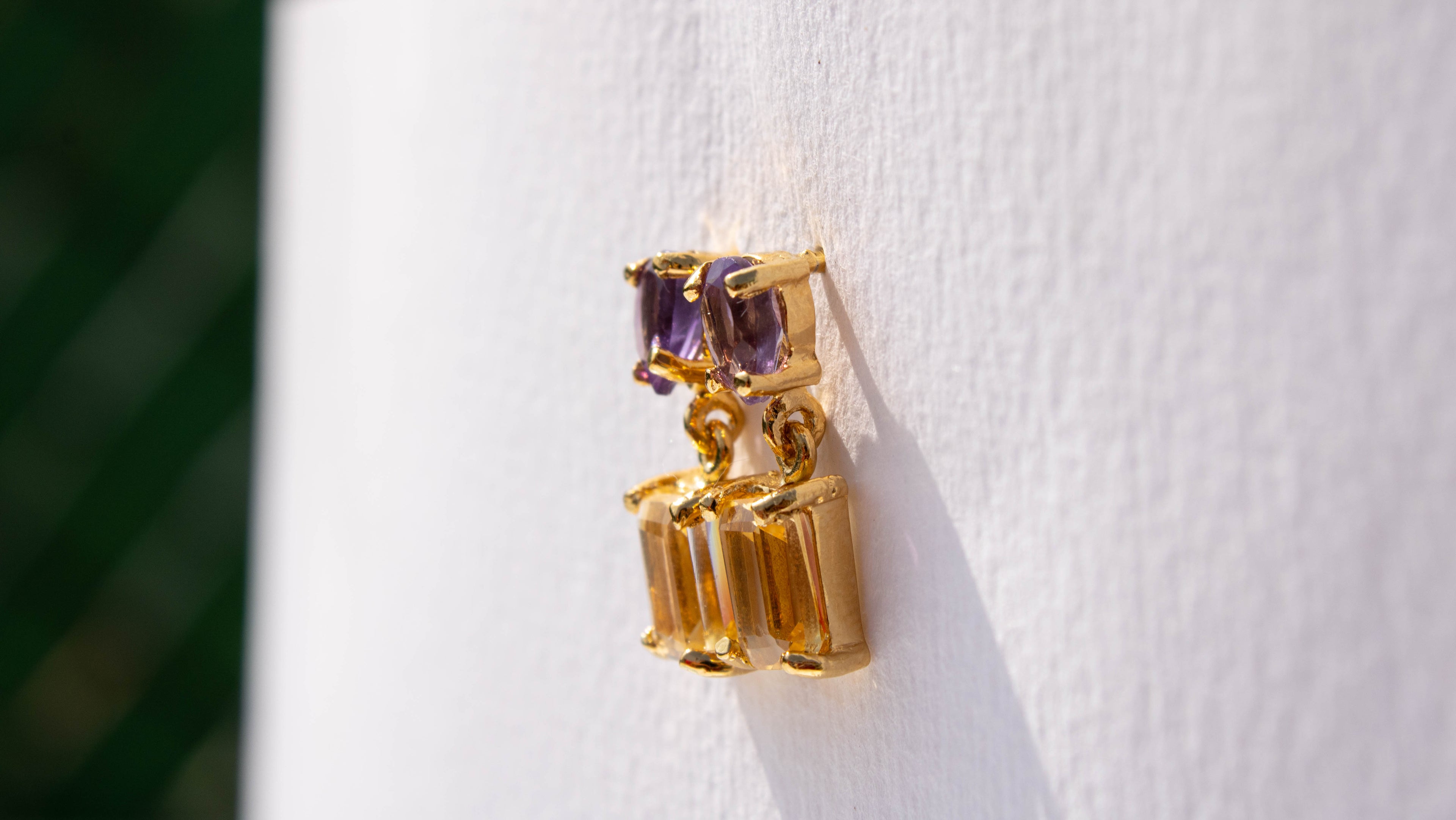 Aretes Kate con Citrinos y Amatistas
