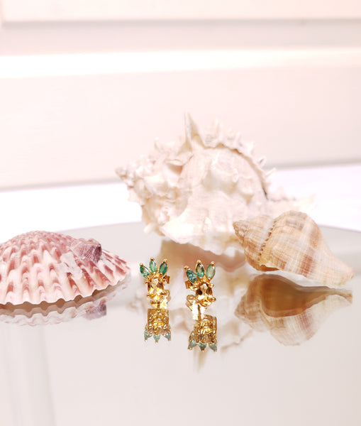 40%  OFF Aretes Piña con Esmeraldas y Cuarzo Citrino
