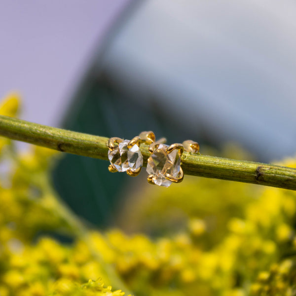 Aretes Herkimer dorados