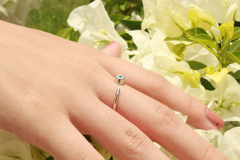 Anillo ojo turco versión plateada