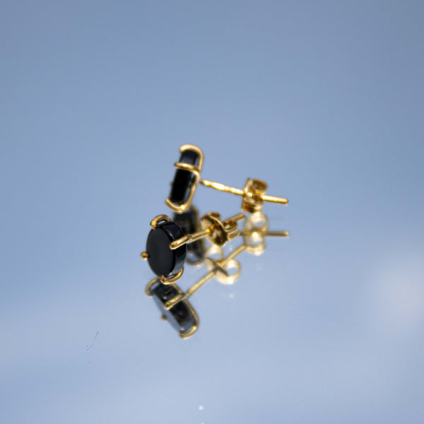 Aretes Onix Cubierta de Oro