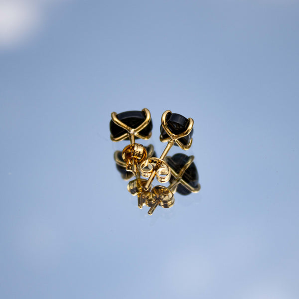 Aretes Onix Cubierta de Oro